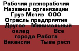 Рабочий-разнорабочий › Название организации ­ Груз-Метиз, ООО › Отрасль предприятия ­ Другое › Минимальный оклад ­ 25 000 - Все города Работа » Вакансии   . Тыва респ.